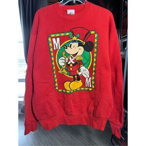 Vintage 90s Mickey Mouse Christmas Card Sweater